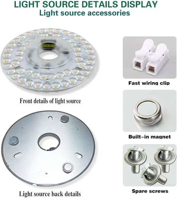Dia125mm Ronde PCB Board 4,9'' LED Retrofit Light Kit 22W Kleur 3000K/4500K/6000K CRI90 Voor plafond ventilator licht vervanging Panel PCB, plafond licht LED Retrofit Kit,120V 2200LM,