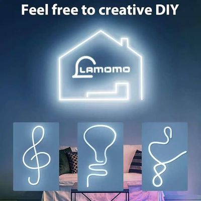 Witte LED-strooklampen 16,4ft/5m Neon lichtstrook 12V flex waterdicht Neon LED strook Silicone LED Neon touw licht voor keuken slaapkamer Indoor Outdoor Decoration Power Adapter Niet inbegrepen