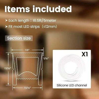Buiten waterdicht 12/24V Silicone LED-lichtstrook voor huisdecoratie Neon LED-strooklichten Wit 16.4ft/5m Neon lichtstrook 12V Silicone waterdicht Flexibel LED-neon touwlichten voor slaapkamer festival