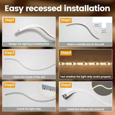 Buiten waterdicht 12/24V Silicone LED-lichtstrook voor huisdecoratie Neon LED-strooklichten Wit 16.4ft/5m Neon lichtstrook 12V Silicone waterdicht Flexibel LED-neon touwlichten voor slaapkamer festival