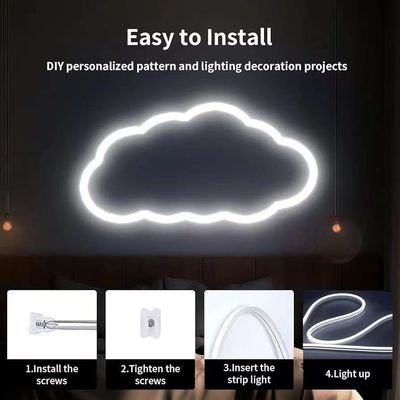 16.5FT / 5 Meter Vlekloos Silicone LED-kanaalsysteem Ingebouwde flexibele buis met melkwitte dekking Wijdere baan Voor 12 mm waterdicht LED-strooklicht USC7 WW