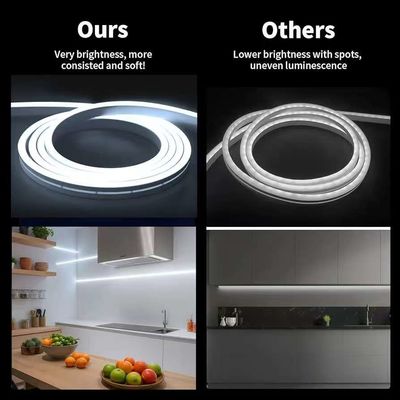 16.5FT / 5 Meter Vlekloos Silicone LED-kanaalsysteem Ingebouwde flexibele buis met melkwitte dekking Wijdere baan Voor 12 mm waterdicht LED-strooklicht USC7 WW