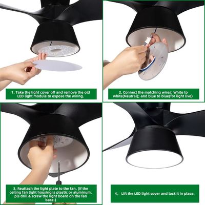15W 100MM LED lichtmotor voor eetkamer 120V plafond ventilator panel retrofit kit met DOB modules LED plafond ventilator licht vervanging