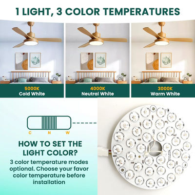 Hoge Lumen 230V 15W 110MM 36V 3CCT Spare Part Plafondventilator PCB Board Driver Minder LED-modules Dimming And Color Adjustment