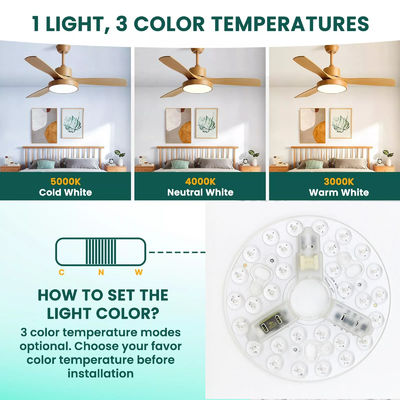 ERP Rosh LED-modules 5CCT 12W/18W/24W DIP Switch Plafondlampventilator met Witch Power vervangt LED-module