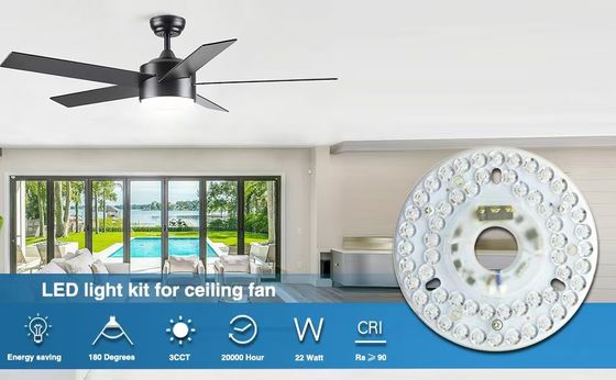 5CCT 18W/24W DIP Switch Plafondlampventilator Met Witch Power Vervangt LED-module 120V Plafondventilator Panel Retrofit Kit Met DOB-modules