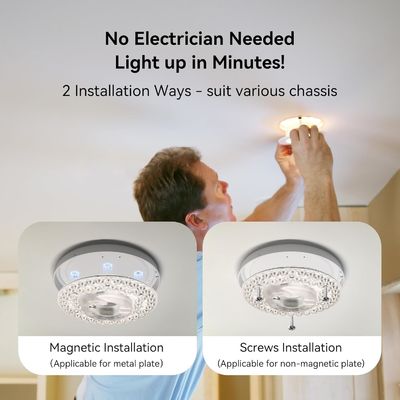 4.92  Universal Ceiling Fan Led Light Vervanging van Ceiling Fan Flush Mount Ceiling Light, 18W 3CCT 3000K 4000K 6000K 1500LM CRI90 Dimmable betaalbare oplossing voor Hampton Bay Harbor Breeze Hunter