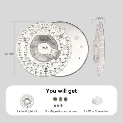4.92  Universal Ceiling Fan Led Light Vervanging van Ceiling Fan Flush Mount Ceiling Light, 18W 3CCT 3000K 4000K 6000K 1500LM CRI90 Dimmable betaalbare oplossing voor Hampton Bay Harbor Breeze Hunter