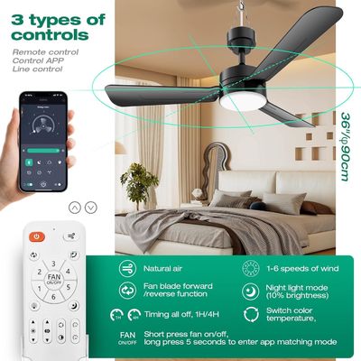 Plafondventilatoren met lichten, 36" LED ventilatorlamp hangend met haak, Hook type plafondventilator, Plug in plafondventilatorlamp, 40W,3000-6500k, Afstandsbediening, Draagbare ventilator voor campingbed, Terrassen, ((Zwart) N DFFFFFN`