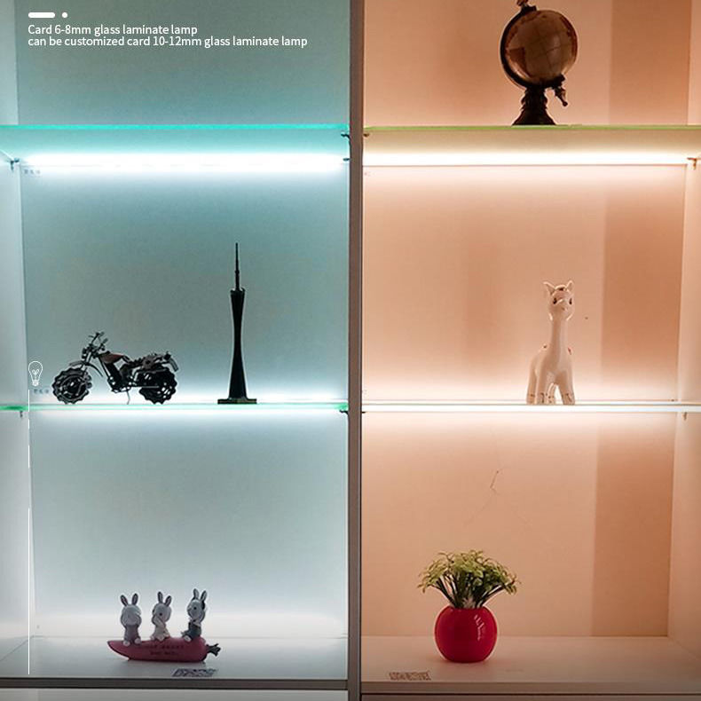 Single Glass Shelf LED Display Light met Warm White Dimming en 3500K kleurtemperatuur