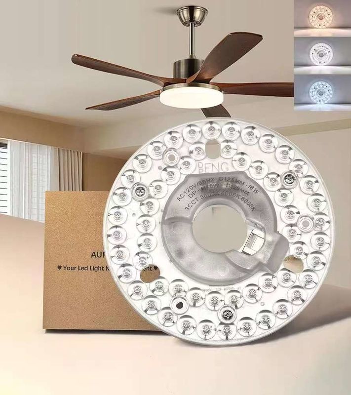 4.92  Universal Ceiling Fan Led Light Vervanging van Ceiling Fan Flush Mount Ceiling Light, 18W 3CCT 3000K 4000K 6000K 1500LM CRI90 Dimmable betaalbare oplossing voor Hampton Bay Harbor Breeze Hunter