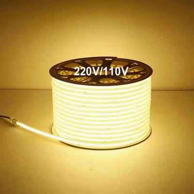 110V 220V waterdicht COB LED lichtstrook met PVC lijm aanpasbaar Blauw / IJs Blauw / Wit / Groen / Paars / Gouden / Roze