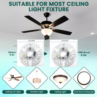 5.3  Universal Ceiling Fan Led Light Vervanging van Ceiling Fan Flush Mount Ceiling Light, 22W 5CCT 3000K 4000K 6000K 1500LM CRI90 Dimmable
